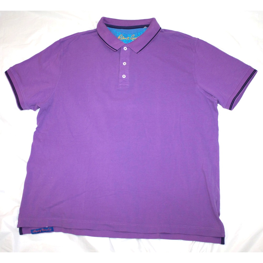 Robert Graham Mens Short Sleeve Golf Polo Cotton Shirt‎ Size XL